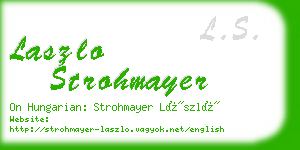 laszlo strohmayer business card